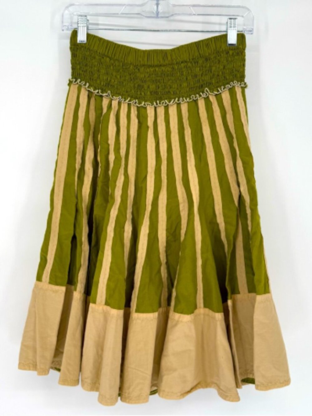 Dick & Jayne Los Angeles Vintage A Line Midi Cotton Silk Blend Pull on Skirt XS